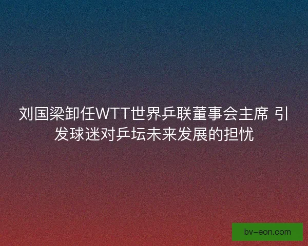 刘国梁卸任WTT世界乒联董事会主席 引发球迷对乒坛未来发展的担忧