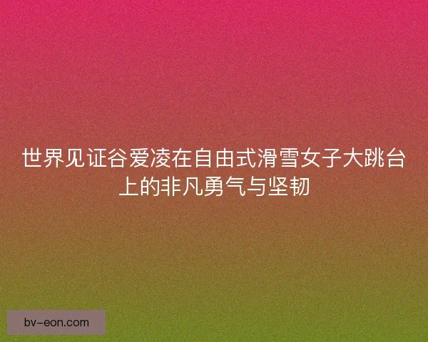 世界见证谷爱凌在自由式滑雪女子大跳台上的非凡勇气与坚韧